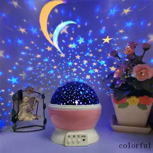 Плавающие настольные лампы, меняющие цвет луну и звезды, романтический ночник для детей, светодиодная проекционная лампа для сна