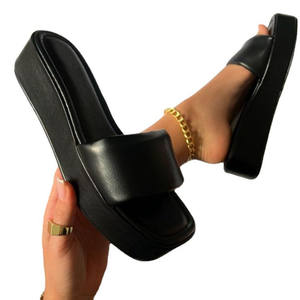 Zapatos <span class=keywords><strong>de</strong></span> <span class=keywords><strong>cuña</strong></span> con punta abierta y tiras cruzadas, sandalias con suela gruesa y tacón grande, para verano, 2023 - Product Image 5