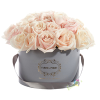 Boîte à fleurs ronde rigide, design luxueux, écologique, faite à la main, pour bouquets et fêtes, avec logo personnalisé