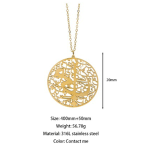 Pingente de Aço Inoxidável com Letra em Caligrafia Islâmica Árabe, Joias de Moda, Colares por Atacado, Novo Presente - Product Image 6