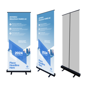 Venta al por mayor de tamaño personalizado de aluminio portátil Roll-Up Standee retráctil Banner Roll Screen Stand para exhibición publicitaria exposición - Product Image 1