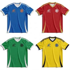 Maillot de football et de soccer athlétique moderne personnalisé à col en V, bleu royal avec rayures blanches, sublimation intégrale, entraînement, OEM ODM - Product Image 4