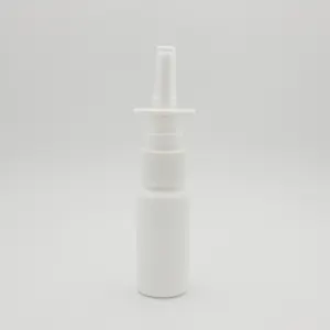Botol semprot hidung PE kosong putih, semprotan hidung farmasi untuk insulin intranasal 10ml 20ml 15ml 30ml