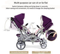 JXB 2022 vente en gros, poussette de bébé pliable 3 en 1