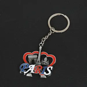 2023 Newest Paris France Keyring Antique Souvenir Keychain