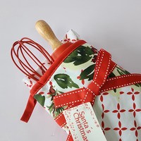 Ensemble cadeau de cuisine de Noël Mitaine de four avec spatule essuie-tout et ustensiles de cuisine en silicone