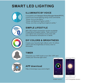 {Nhà Sản Xuất} Tuya Đèn Chiếu Sáng WIFI Nhà Thông Minh Cảm Biến Ánh Sáng Đèn Trần LED Nhà Alexa - Product Image 4