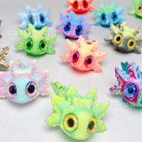 Porte-clés Salamandre en Verre Imprimé en 3D, Design Dragon Terrestre aux Grands Yeux, Articulations Mobiles, Vente Chaude Transfrontalière, Animal de Compagnie Maternité