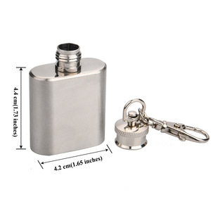 Stainless Steel Flask 1 Oz Portable Keychain Mini Flask For Spirits Men Gift - Product Image 1
