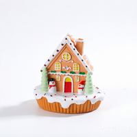 Ornement de Noël en résine en forme de maison de pain d'épices, maison de Noël en polyrésine pour la décoration des fêtes