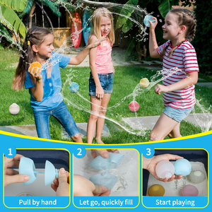 Senza magnete riutilizzabile in Silicone riutilizzabile palla acqua autosigillante <span class=keywords><strong>palloncini</strong></span> bomba acqua all'aperto piscina giocattolo Unisex - Product Image 3