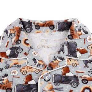 Carino e comodo pigiama in flanella di cotone per <span class=keywords><strong>bambini</strong></span> 100% abbigliamento da notte Casual elastico in vita liscio morbido Combo per tutti i giorni - Product Image 4