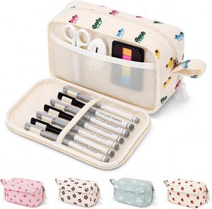Trousse à crayons grande capacité en velours côtelé souple à 3 compartiments pour fournitures scolaires pour adolescentes et adolescents sans fermeture Chine - Product Image 4
