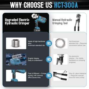 HCT-300A 18 वी बैटरी संचालित हेक्सागॉन हाइड्रोलिक क्रिम्पिंग उपकरण केबल इलेक्ट्रिक क्रिम्पी - Product Image 5