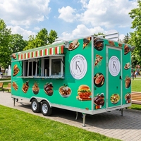 Camion de restauration de style américain, remorque de concession, cuisine mobile entièrement équipée, chariot à hot-dogs, remorque mobile pour hamburgers