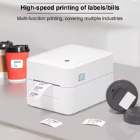 EDOO ED200 Printer nirkabel, Printer Thermal ponsel komputer dengan kode QR, Logo gambar pengiriman cepat