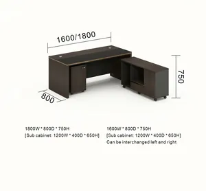 Zitai Full Customization Office Furniture Boss Ceo Desk Office Desk Executive L-Shaped Table With 3 Drawers