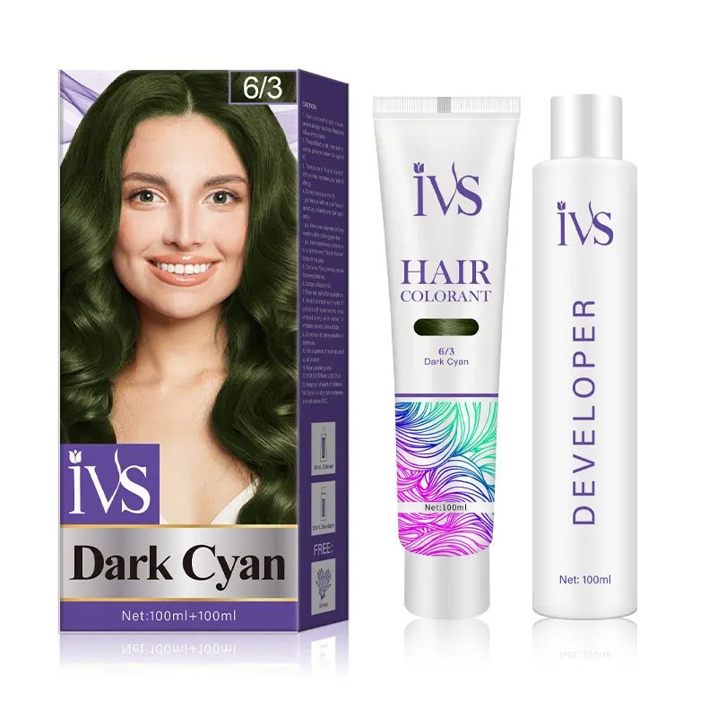 IVS pewarna rambut seri dark cyan Premium, pewarna warna baru 100ml