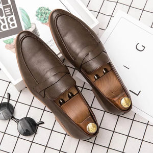 Chaussures de mariage pour homme en cuir véritable italien haut de gamme, imperméables, style Oxford, faites à la main, à enfiler. - Product Image 5