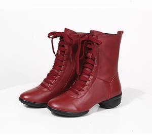 Jazz danse bottes femmes salle de bal dames Latin chaud bottes carré moderne fête chaussures talon moyen 4cm automne hiver danse baskets - Product Image 2