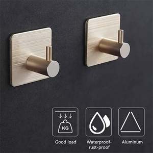 K2041 Waterproof Double Sided Wall Adhesive Metal Hooks Oil-Proof Heavy-Duty Strong <b>Hangers</b> for Kitchen Bathroom Use 4.5cm - Product Image 2