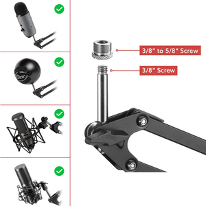 Soporte de escritorio para micrófono ajustable, brazo de suspensión de tijera para pantalla de micrófono azul <span class=keywords><strong>Neumann</strong></span> - Product Image 6