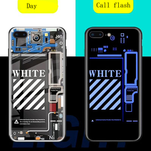 Tùy chỉnh thiết kế cuộc gọi Flash vỏ điện thoại Tempered Glass illuminate Flash Light trường hợp điện thoại cho <span class=keywords><strong>iPhone</strong></span> - Product Image 3