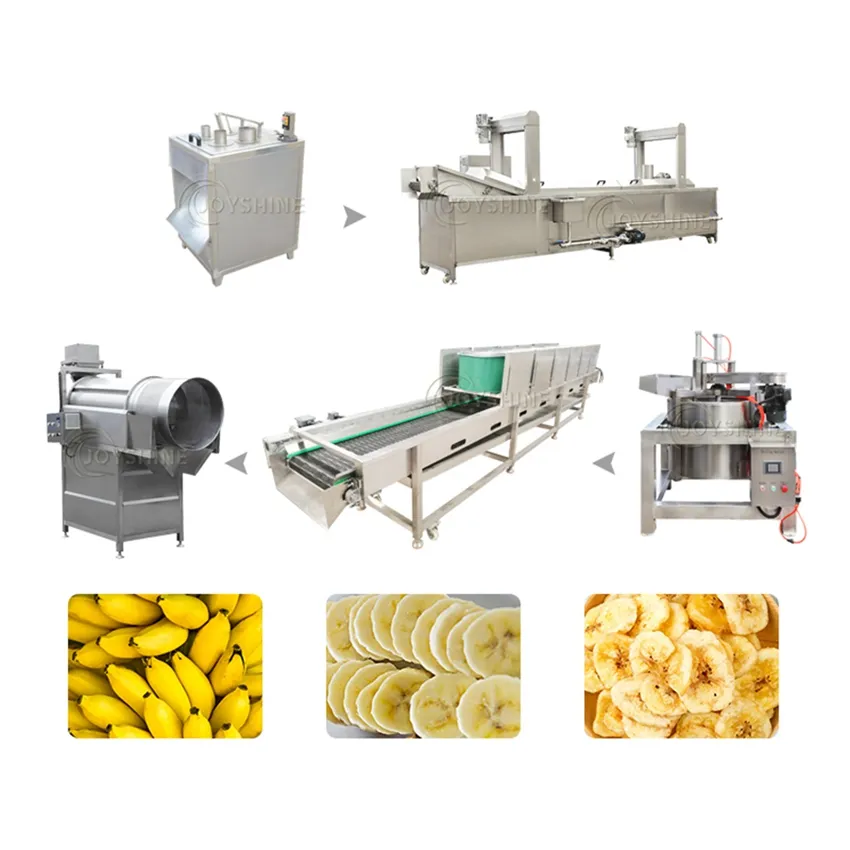 Wegerich-Schneide maschine Bananen chips Mehlex trakt Produktions linie Plain Peeler Slicing Machine Pulver verarbeitung linie