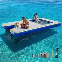 Dock flottant gonflable multi-personnes pour 5 à 10 passagers, construction en PVC Drop Stitch, série DT, pour usage en hôtel-resort, intérieur/extérieur