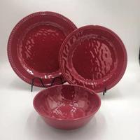 Veweet — service de vaisselle en mélamine, ensemble de vaisselle en mélamine avec impression personnalisée, lavable au lave-vaisselle, 12 pièces