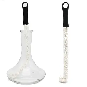 LOMINT Đen Xử Lý Làm Sạch Bàn Chải Cho Hookah Narguile Cơ Sở Miễn Phí Để Uốn Cong Miếng Bọt Biển Trắng Làm Sạch Công Cụ Phụ Kiện Biểu Tượng Tùy Chỉnh