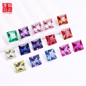 Zafiros Cultivados en Laboratorio, Corte Princesa Cuadrado, Multicolor, Gemas Sueltas para Joyería, Precio de Fábrica al por Mayor, con Certificado AGL - Product Image 5