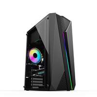Boîtiers PC Gaming Mid-Tower Haut de Gamme pour Vente en Gros avec Panneau LED en Plastique pour Ordinateur de Bureau
