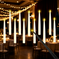 Bougies LED flottantes sans flamme, à piles, avec télécommande magique, pour décorations d'Halloween et de Noël