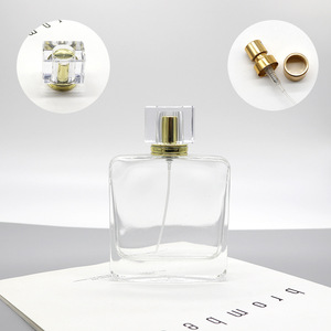 Botella de Perfume de Vidrio de Lujo de 100 ml, con Clip, Cuadrada y Plana, Botella Cosmética Vacía para Perfume de Mujer - Product Image 4