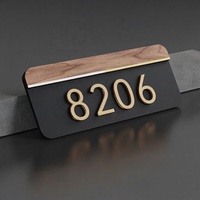 Plaque de numéro de porte en plexiglas personnalisable sans perçage pour entrées d'appartements, hôtels et maisons, usage intérieur, OEM