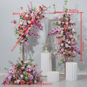 Moderno púrpura <span class=keywords><strong>Rosa</strong></span> artificial arco flor bola conjunto centro de mesa para boda fiesta evento bosque telón de fondo Decoración de mesa - Product Image 6