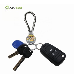 Prosub thăng hoa PU Dây Keychain vòng chìa khóa tùy chỉnh trống thăng hoa Xe móc chìa khóa - Product Image 6