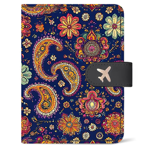 Porta Pasaportes y Tarjetas de Crédito Multifuncional de Cuero PU Impermeable con Bloqueo RFID y Estampado de Avión para Viajes - Product Image 1