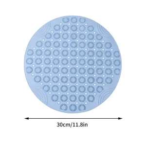 1PC <b>Silicone</b> Suction Cup Floor Mat 30CM Anti-Slip Exfoliating Body Cleaner Massage Bathing <b>Tool</b> for Shower Back Rubbing - Product Image 1