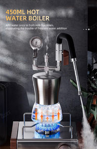 Mousseur à lait en acier inoxydable 450 ml + 600 ml, chauffe-eau, mousseur à crème, mousseur à lait vapeur - Product Image 5