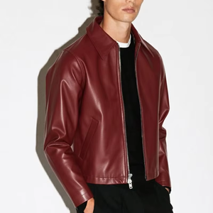 Manufacturer Custom Casual Waterproof <b>Zip</b> <b>up</b> <b>Jacket</b> Luxury Pu Men Leather <b>Jacket</b> - Product Image 3