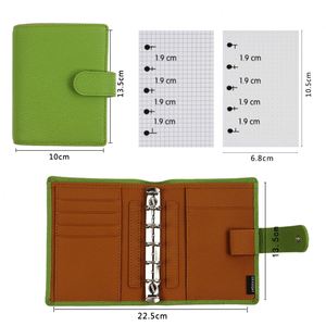 Planificateur d'anneaux de taille A8 avec anneaux en argent de 15 MM, organisateur en cuir de vache à Grain galets - Product Image 2