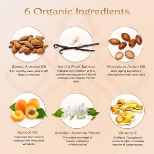 Etiqueta privada Aromaterapia orgánica Vainilla Aclarar la piel Hidratante Aceite de masaje corporal para cabello y uñas - Product Image 4