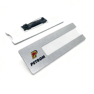 Étiquettes nominatives rectangulaires réutilisables en ABS avec paillettes - Badges personnalisés à attacher avec une épingle de sûreté pour les employés et les enfants - Product Image 3