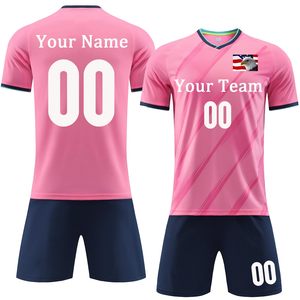 Ensemble de maillots de football personnalisables blancs à col en V, manches courtes, impression par sublimation, évacuation de l'humidité, unisexe, pour équipes adultes - Product Image 4