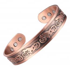 Junhong Jewelry Motorcycle Men's Custom Bangle Pure <b>Copper</b> <b>Bracelet</b> for Arthritis Pain Relief Fashionable - Product Image 1