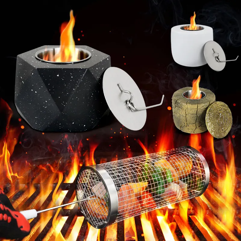Premium Indoor tabletop bio ethanol burner fireplace mini desktop Smokeless Fire Pit outdoor Portable Fireplace For Patio