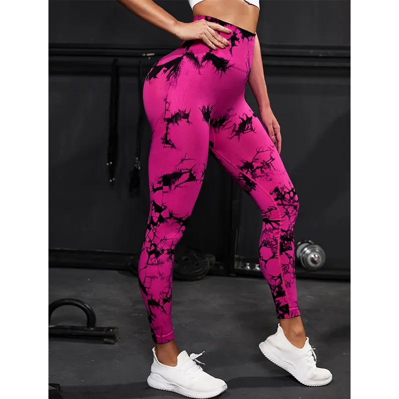 Leggings sin costuras con logotipo personalizado para mujer, pantalones de yoga transpirables con control de barriga y cintura alta para deportes