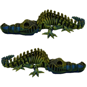 Squelette de crocodile imprimé en 3D personnalisable, technologie FDM, naturellement biodégradable, articulations mobiles – Jouet fantaisie - Product Image 1